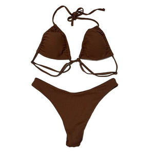 BROWN WOMANS TWO PIECE BIKINI SIZE‎ LARGE B1